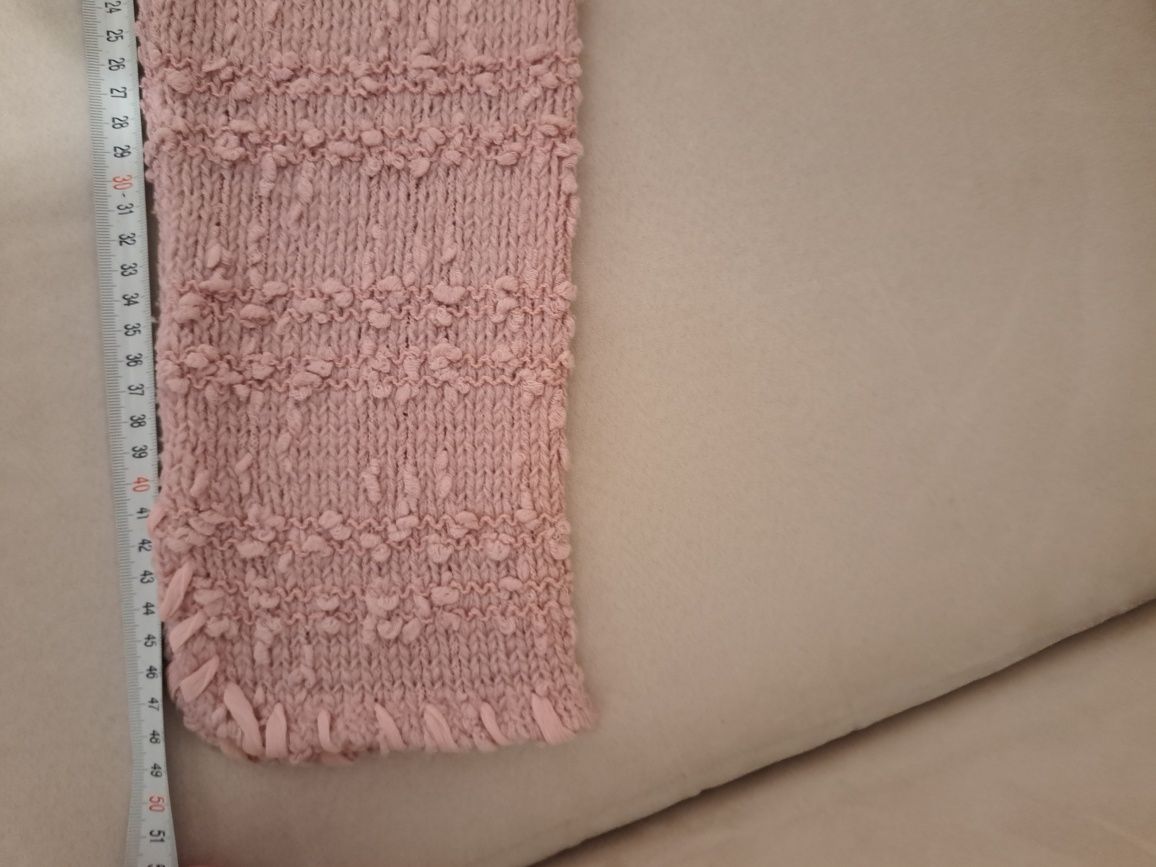 Sweter kardigan tweedowy różowy 42/44