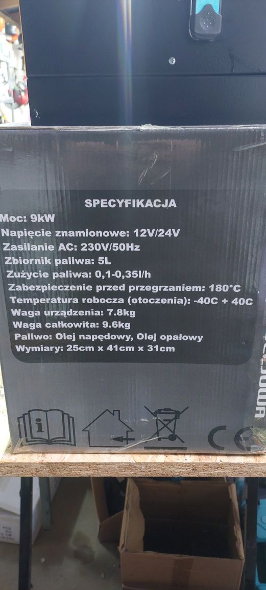 Nowe Webasto 9KW Ogrzewacz Nagrzewnica Olejowa 12V 24V / 230V