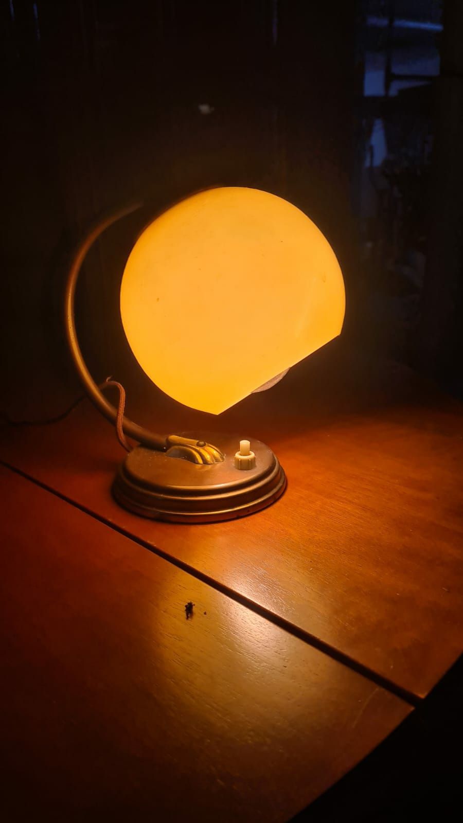 Art Deco Lampka Nocna Kinkiet Mosiężny