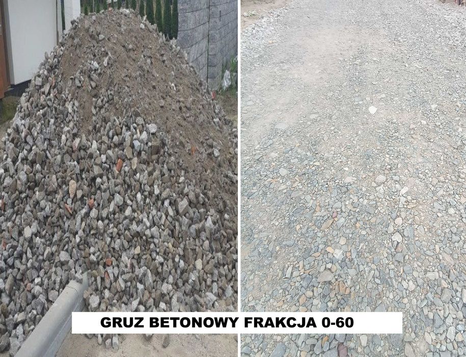 Podbudowa,Gruz betonowy,Tłuczeń,Beton,Ziemia,Piaski,Kamień Ozdobny