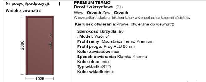 WIKĘD Drzwi Premium Termo Orzech