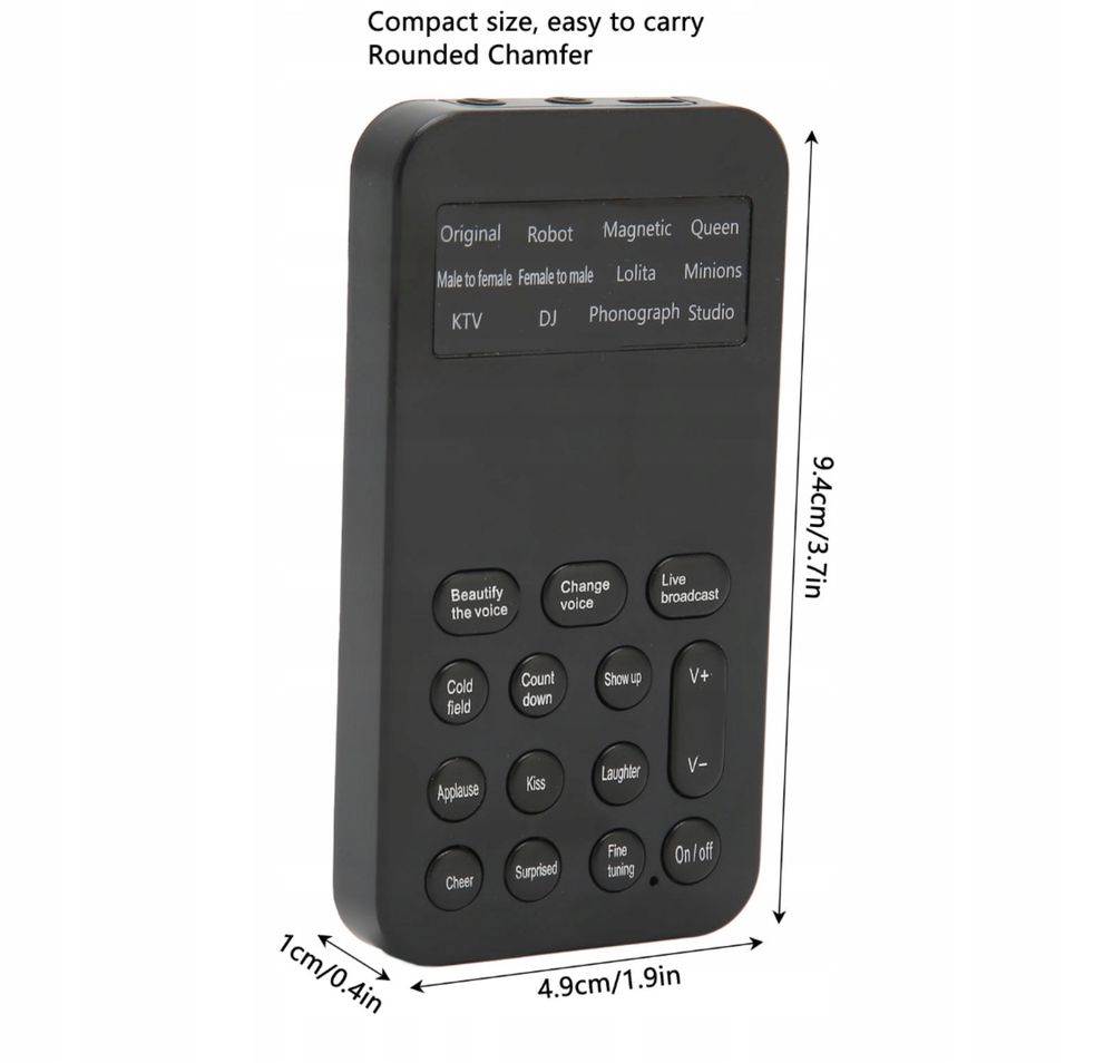 Modulator głosu zmieniacz dźwięku 8 trybów mowy