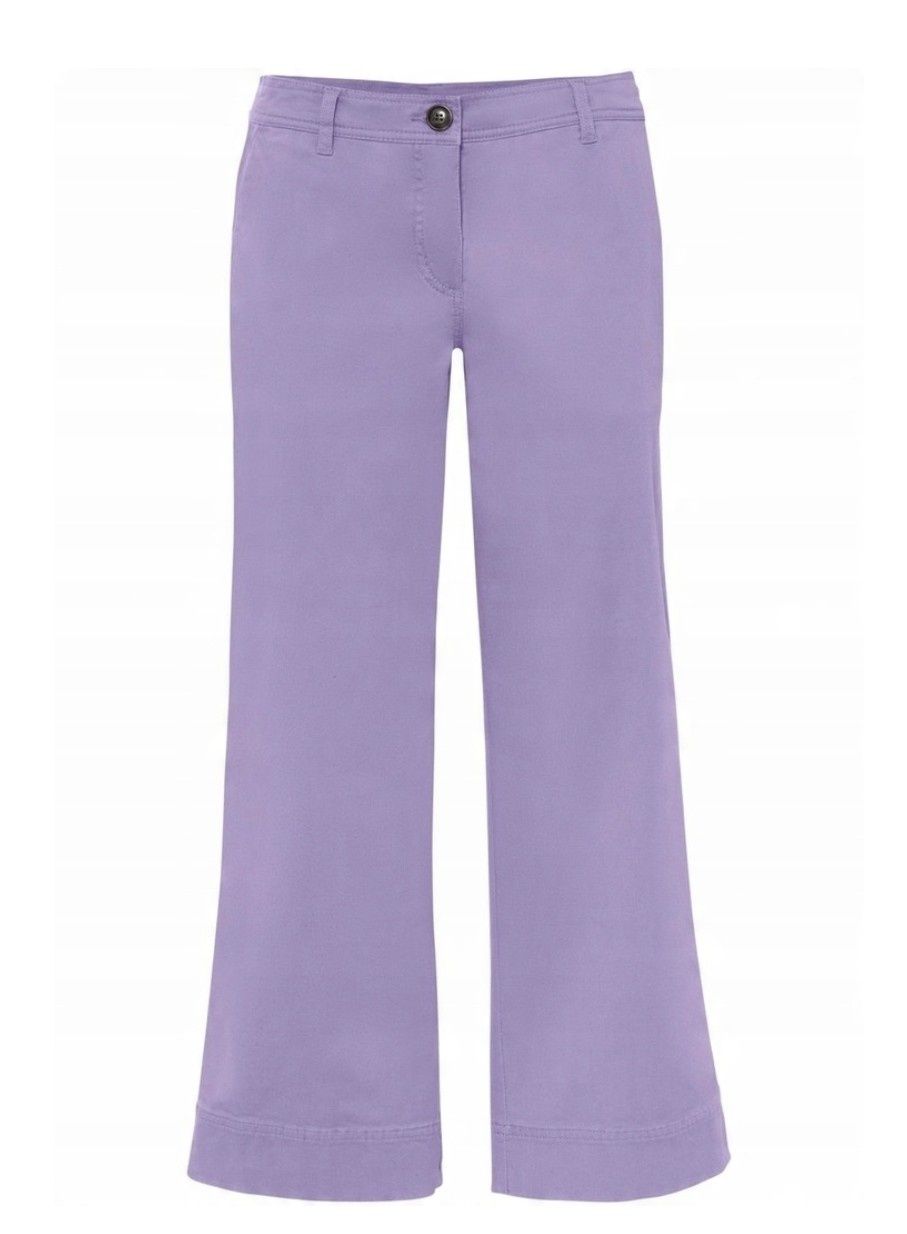 Liliowe spodnie damskie 3/4 - 44