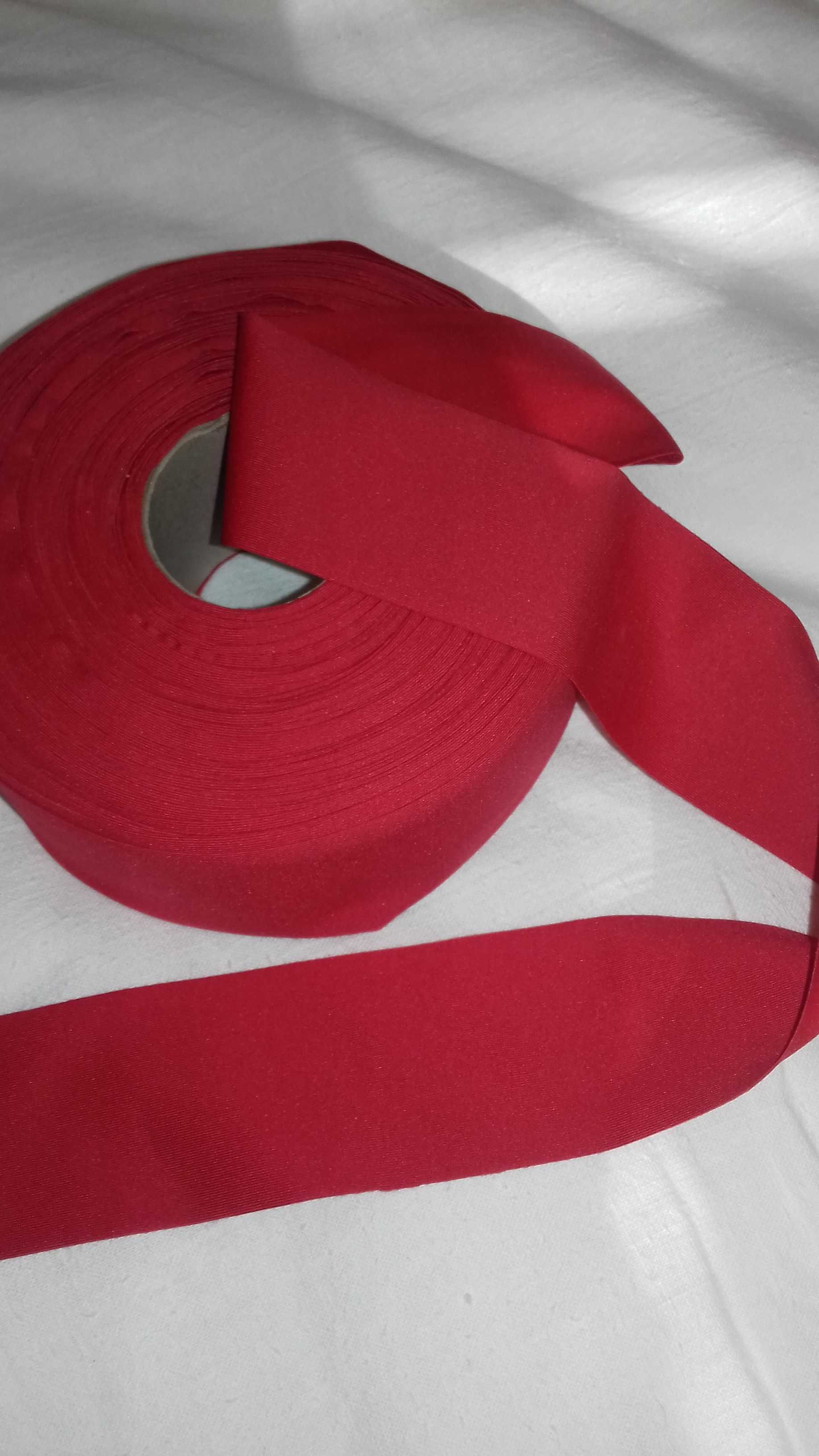 Guma, cienka taśma elastyczna, lamówka, szer. 43 mm kolor czerwony