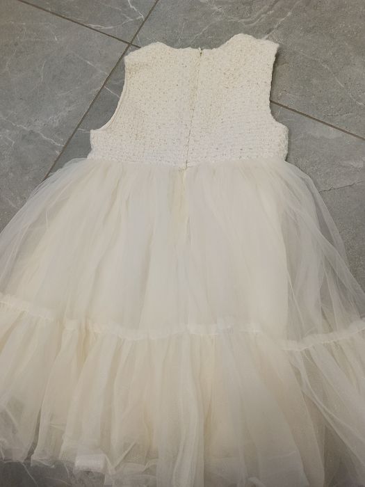 Комплект святковий піджак з комірцем і пишна фатинова сукня, 128-140