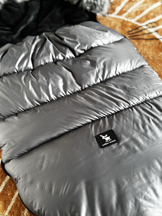 Śpiworek Cottonmoose zimowy do wózka szary srebrny metalizowany