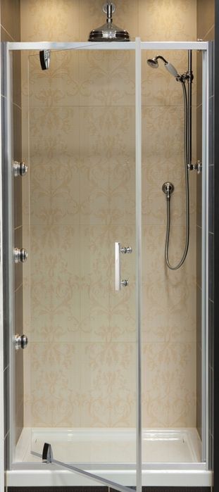 Drzwi prysznicowe 80 szklane, aluminium