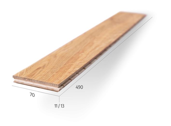 Parkiet warstwowy dąb rustic lakierowany /olejowany 11x70x490mm