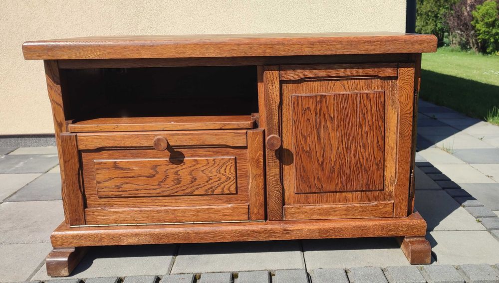 szafka pod telewizor, szafka rtv dębowa komoda