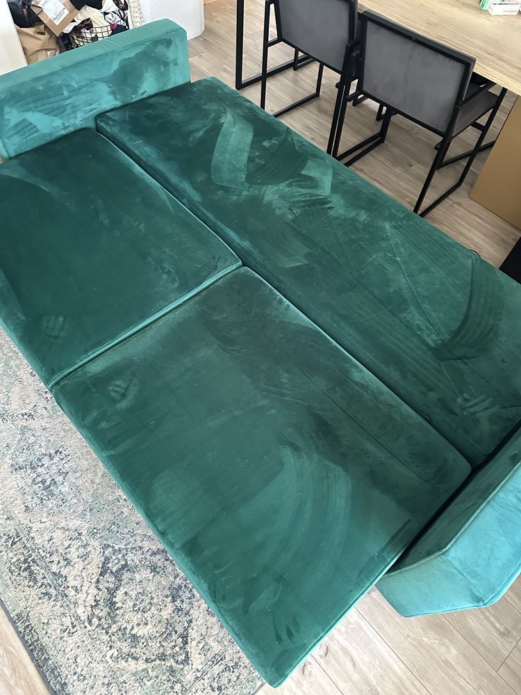 Sofa kanapa Vajnert Modo butelkowa zieleń z funkcją spania