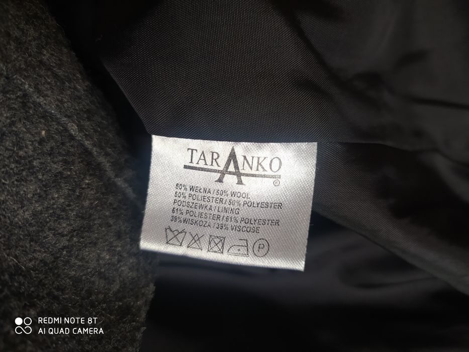 Płaszcz 40 L do  xl Taranko jak nowy idealny stan! szary wełna