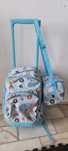 Mochila escolar trolley mais lancheira criança