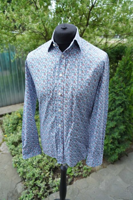 Hackett London męska bawełniana koszula w kwiaty M Slim