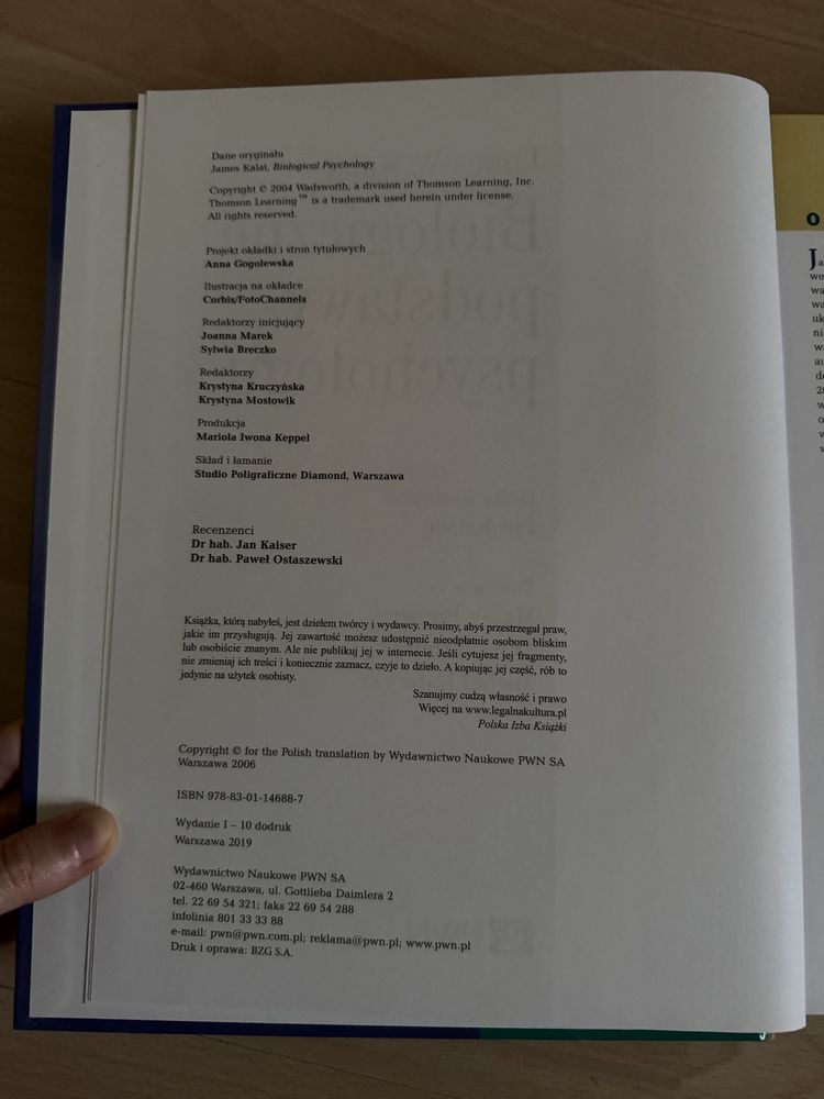 Biologiczne podstawy psychologii - James W. Kalat