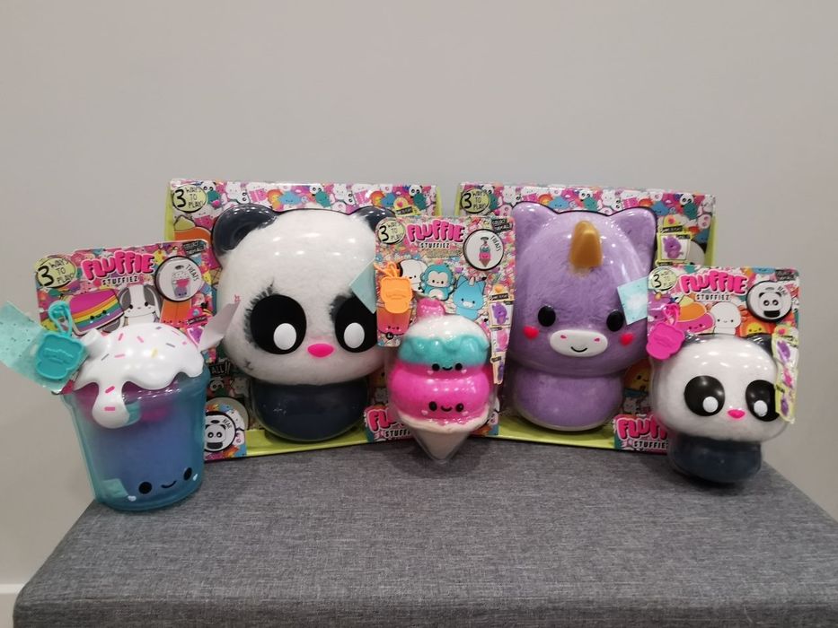 Fluffie Stuffiez М'яка іграшка-антистрес Пандa, єдиноріг морозиво, боб