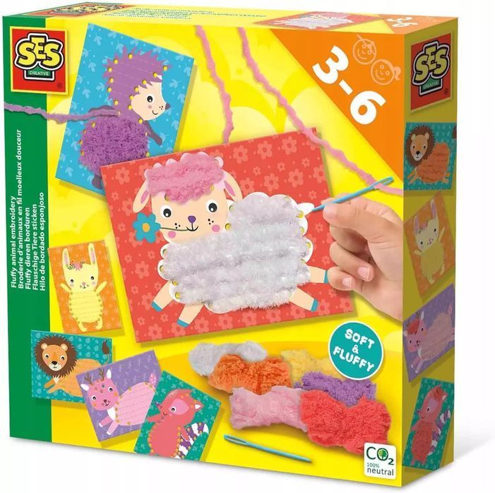 Puszyste zwierzątka do wyszywania. SES Creative
