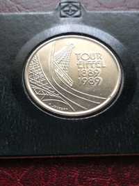 Moneta Francji 5 franków 1989 wieża Eiffla