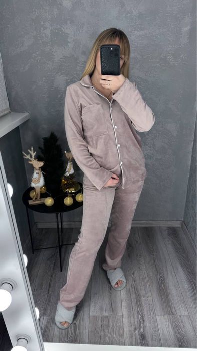 Тепла Жіноча піжама велюва НОВА!