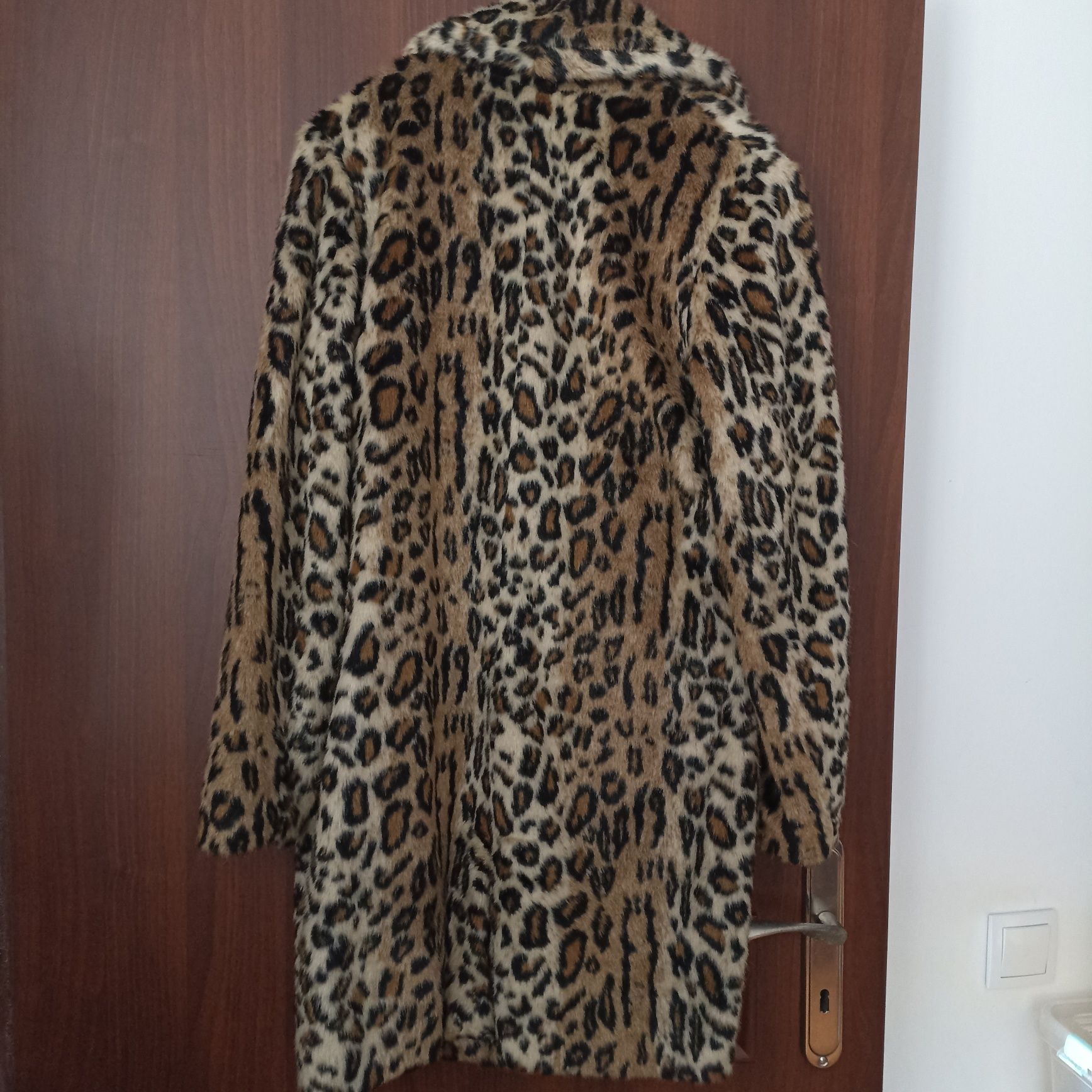 Płaszcz kurtka futro damski jesień zima panterka H&M
