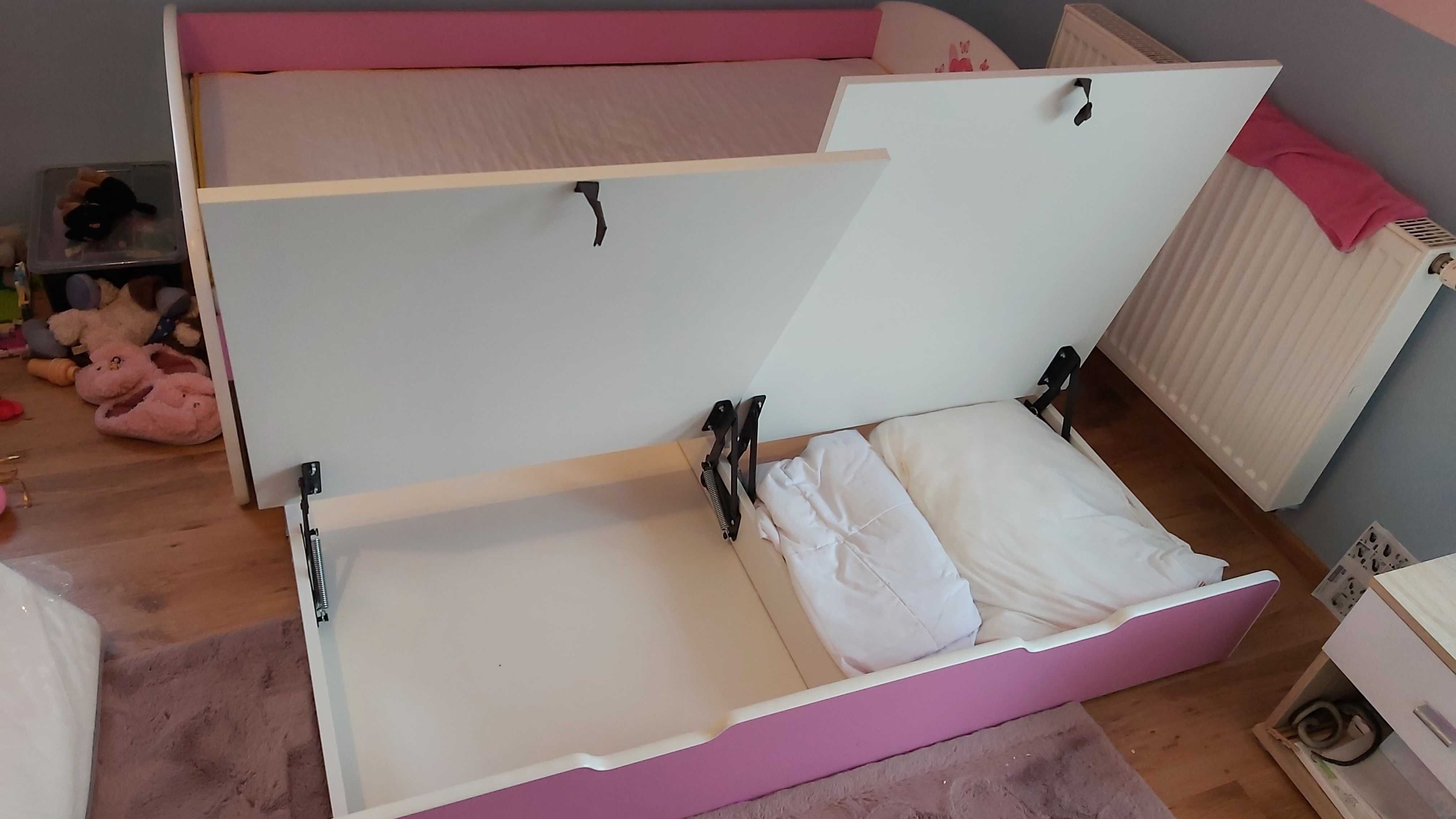 Łóżko dziecięce 80x160 podwójne materace skrzynia
