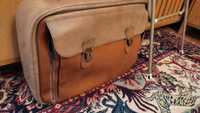 Skórzana torba podrozna vintage retro prl