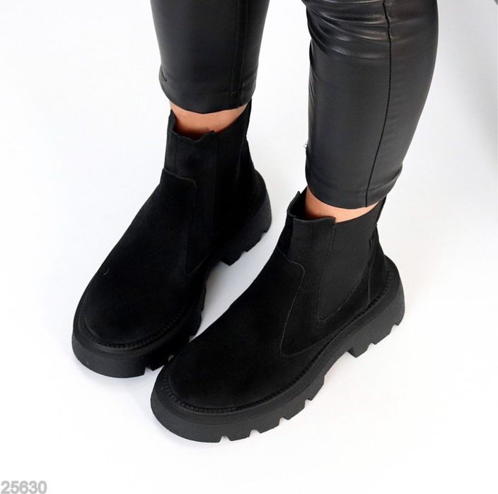Челсі жіночі з натуральноі шкіри / замші зима Ботинки