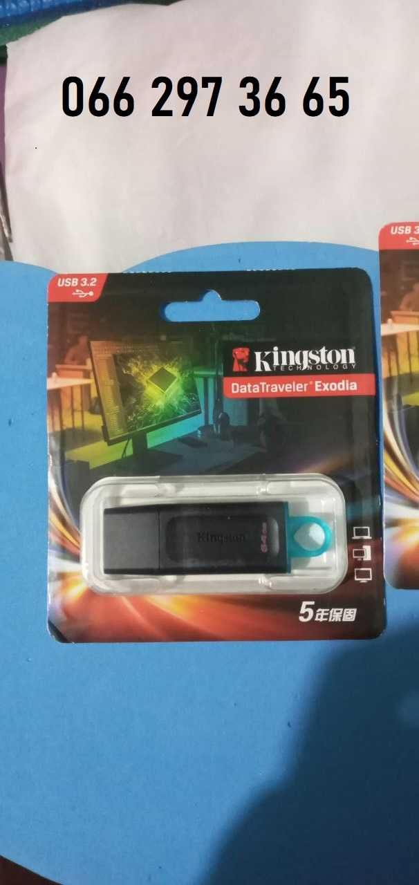 Kingston DataTraveler Exodia 64GB USB 3.2 Gen 1 Black/Teal Новая!