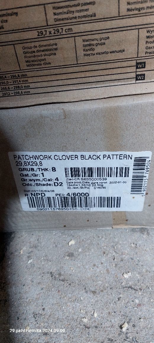 Płytki Patchwork Clover Black Pattern