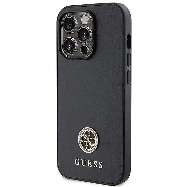 Etui Guess Strass Metal Logo do iPhone 15 Pro Max - czarne