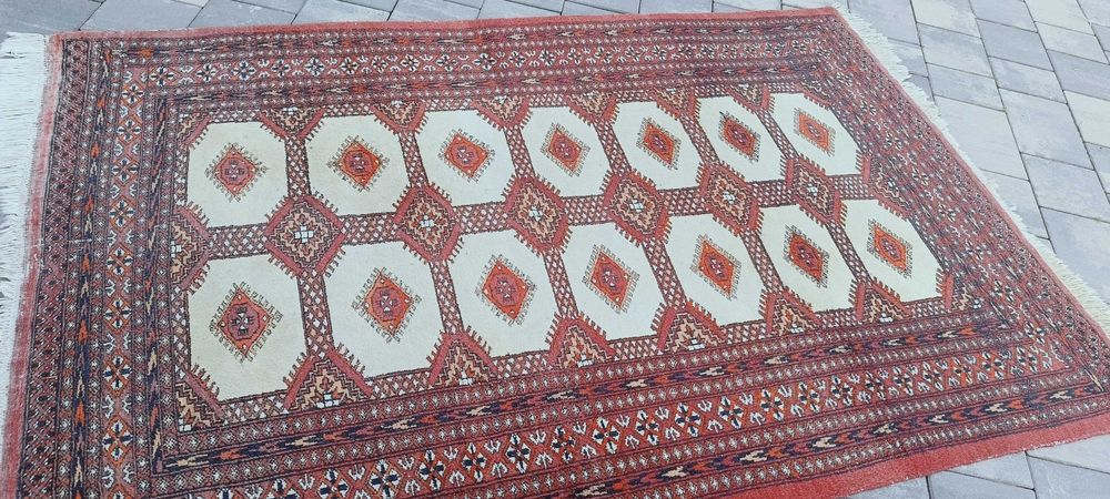 Buchara ręcznie tkany dywan wełniany 198 x 124 cm wełna 100%