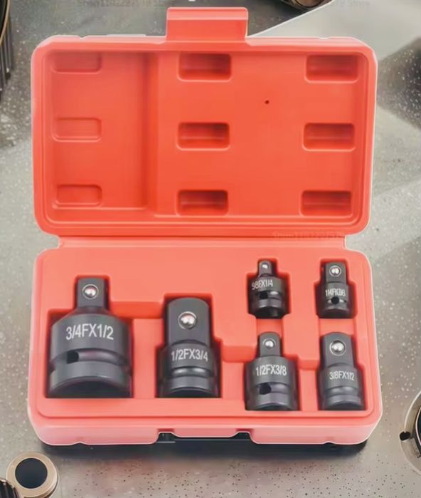 Набір адаптерів ударних 1/4 3/8 1/2 3/4 6штВфутлярі сантехніка