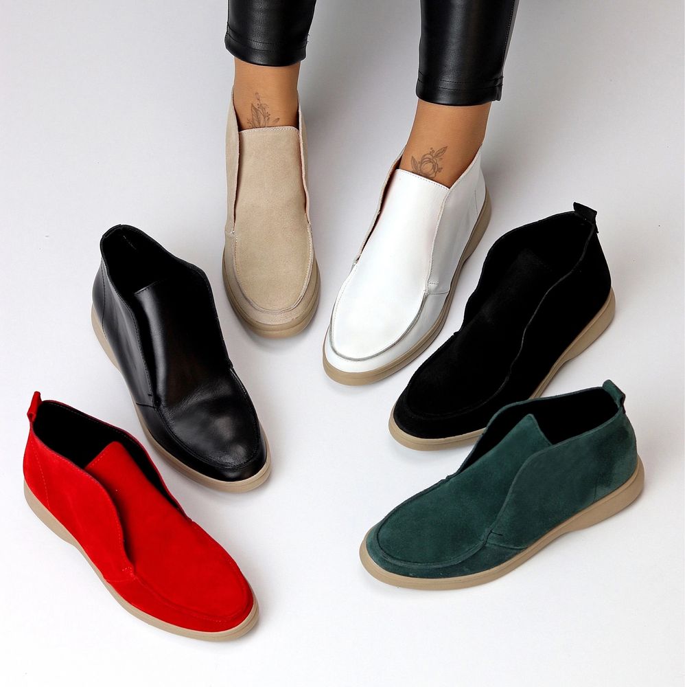 Женские замшевые ботинки лоферы Loro Piana