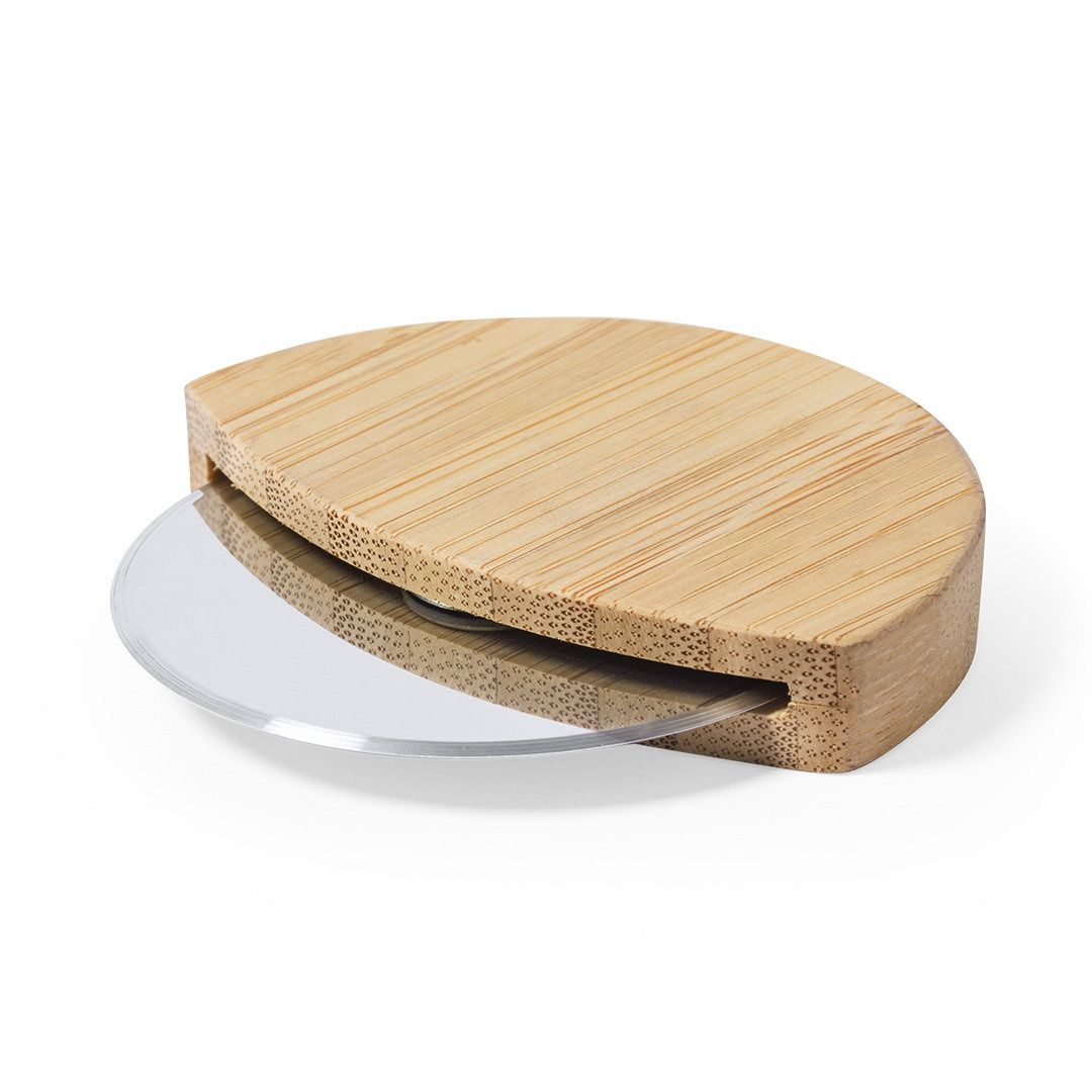 Corta-Pizzas em Bambu com Gravação Personalizada