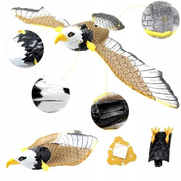ZABAWKA latający ptak orzeł papuga - interaktywna elektryczna DLA KOTA