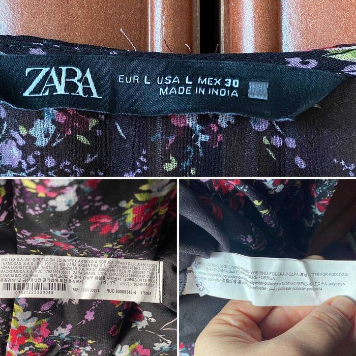 Розкішна довга шифонова квіткова сукня міді плаття ZARA