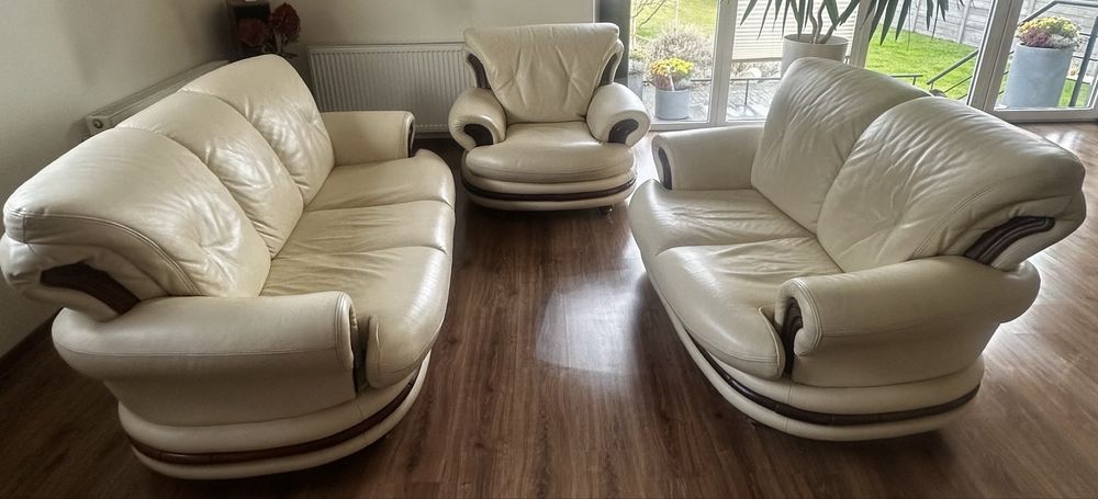 Komlet 3,2,1 ze skóry naturalnej