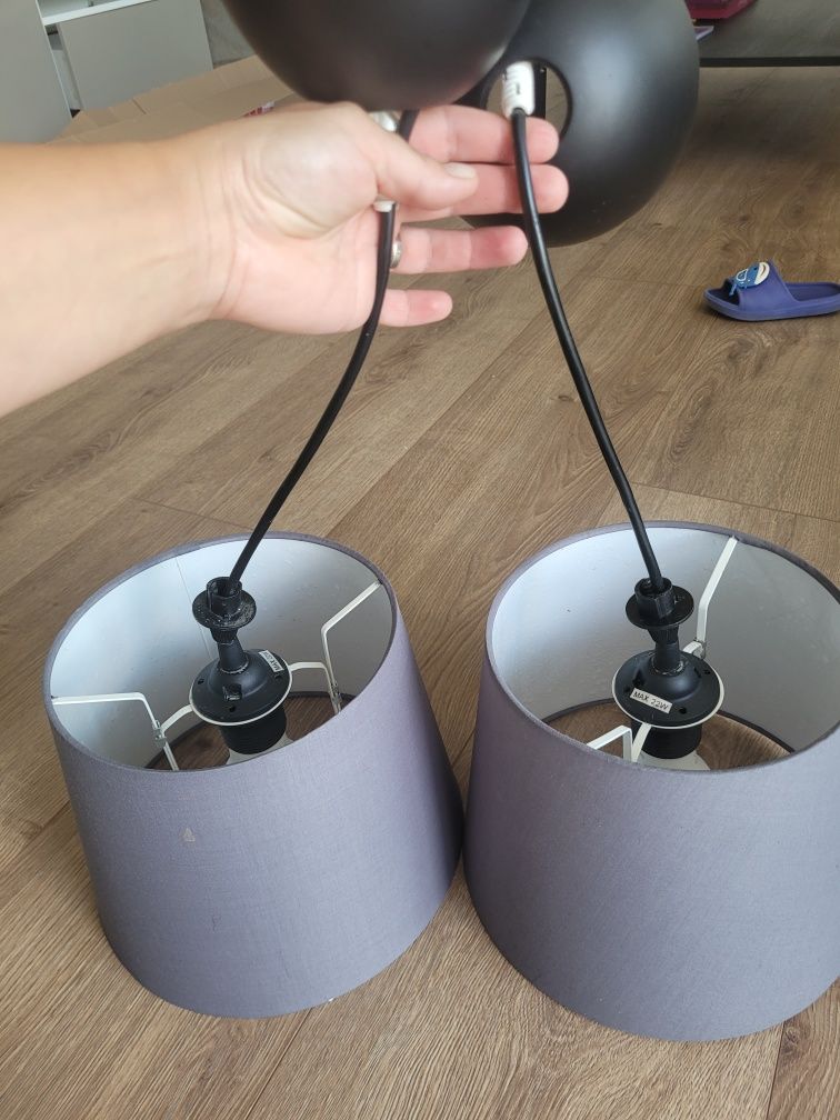 Lampy sufitowe materiałowe szare