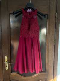 Bordowa czerwona sukienka xs wesele studniówka 18stka