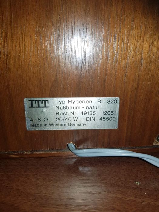 ITT HIFI tup Hiperion B 320 винтаж, колонки, акустика