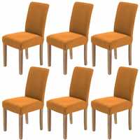 Pokrowce na krzesła 6 sztuk musztardowe