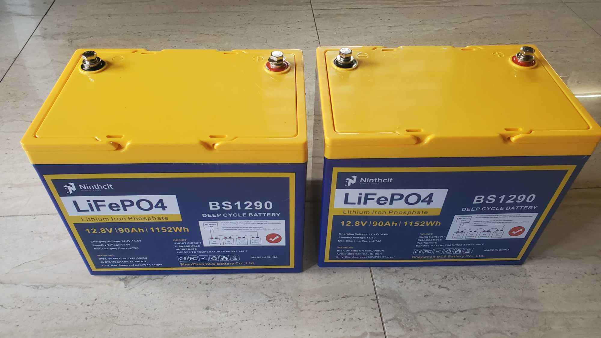 Аккумулятор LiFePO4 12 В 90Ач 2 шт. Куплен в Германии .