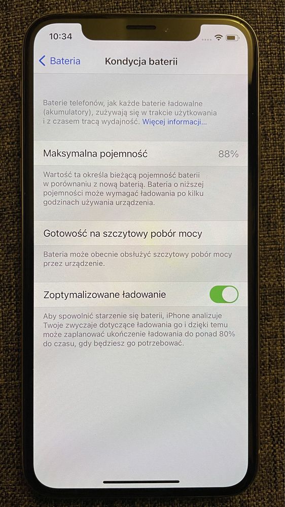 iPhone X 256GB bez gwarancji stan bateri 88 używany