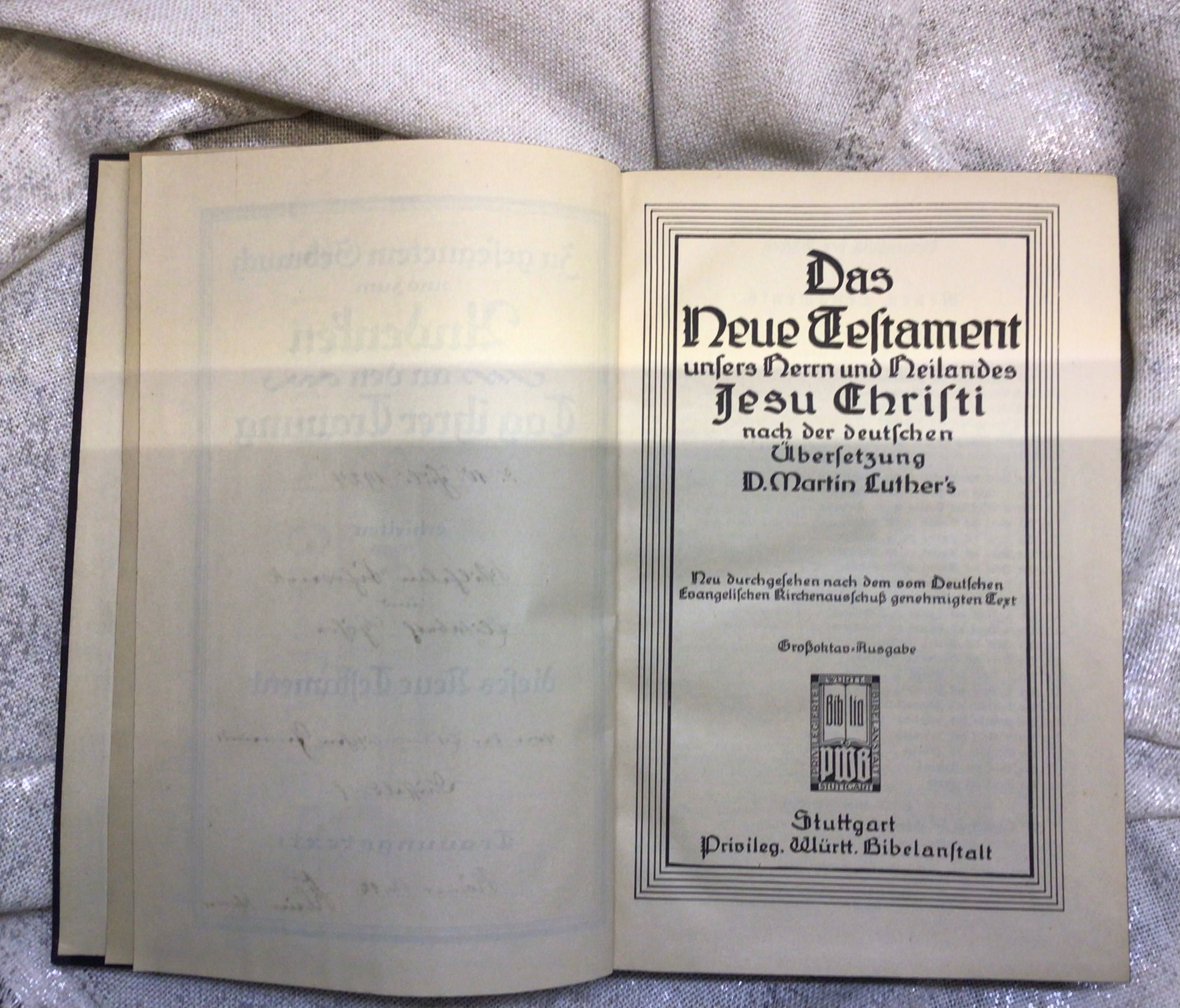 Nowy testament niemieckie wydanie z 1903 i 1924