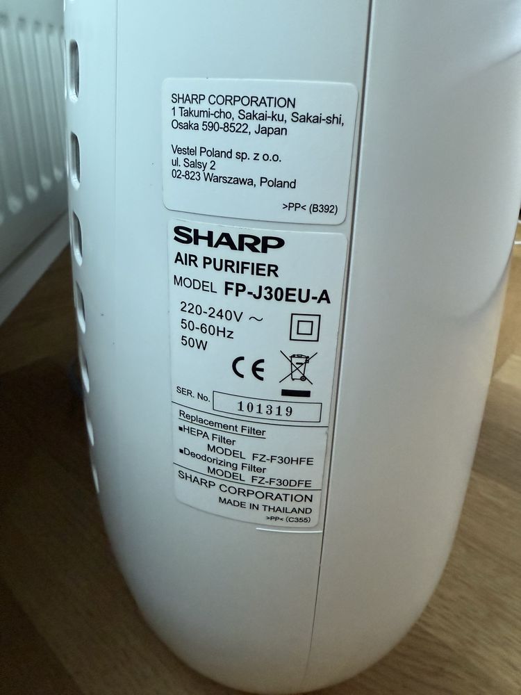 Oczyszczacz powietrza Sharp FP-J30EU-A z jonizatorem