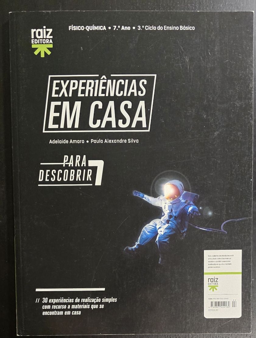 Para Descobrir 7 - FQ7⁰ ano - Cad. Atividades + Esperiências em Casa