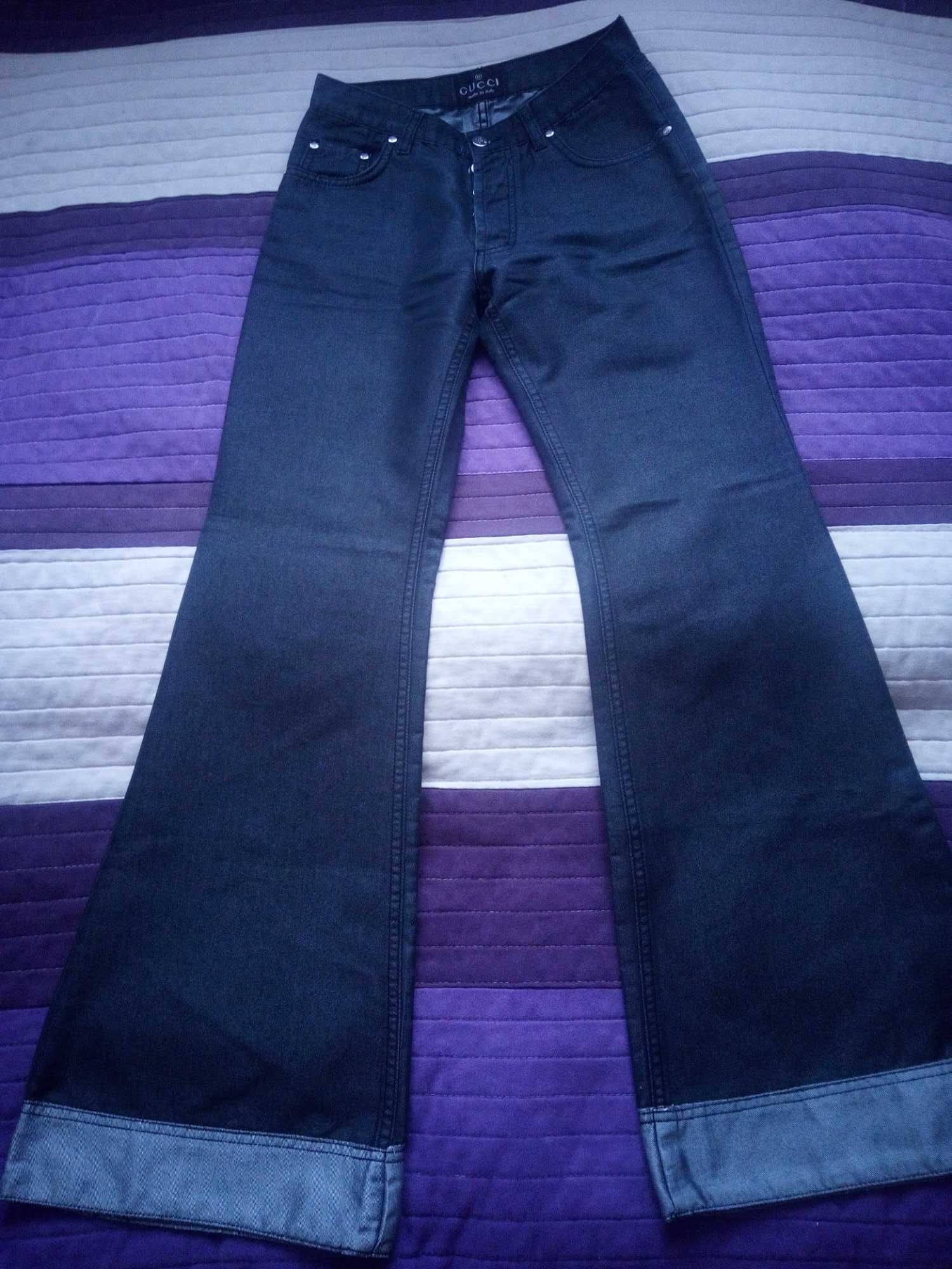 Spodnie rozszerzane dzwony Jeans Gucci 28/32 grafitowe