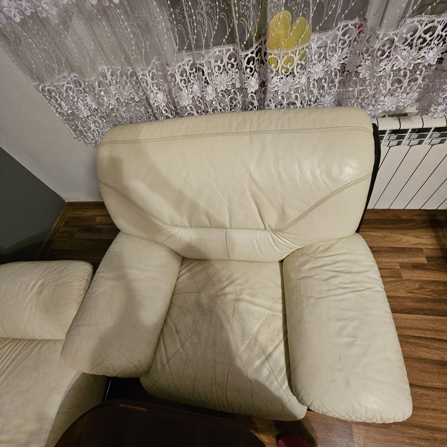 Komplet wypoczynkowy skórzany fotele kanapa skóra naturalna