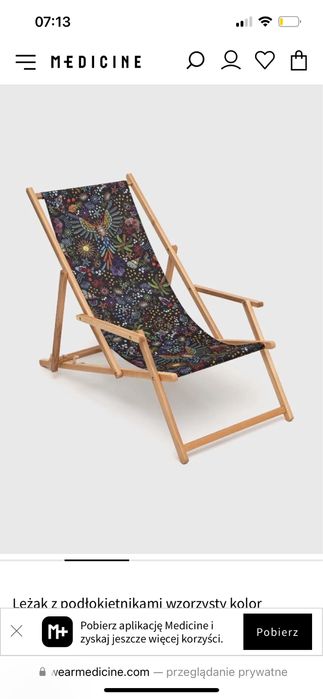 Łeżak drewniany rozkładany Medicine- dostępne 2 leżaki ogrodowe l
