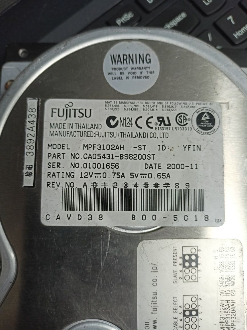 Жосткий диск Fujitsu MPF3102AH
