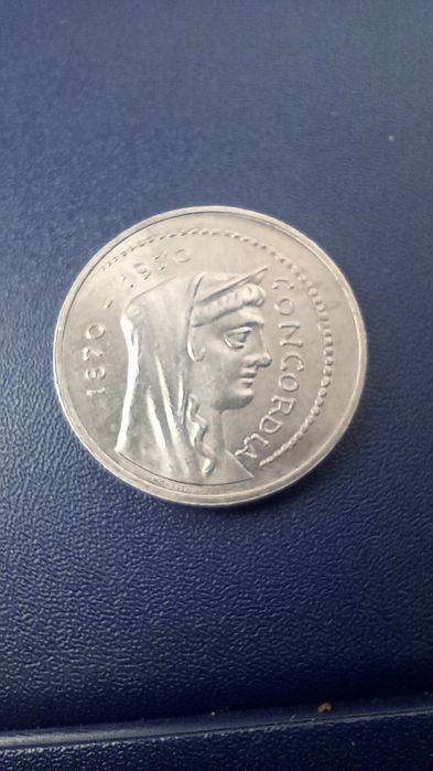 Срібна монета вагою 14.6 гр. Італія 1000 лір 1070 рік.